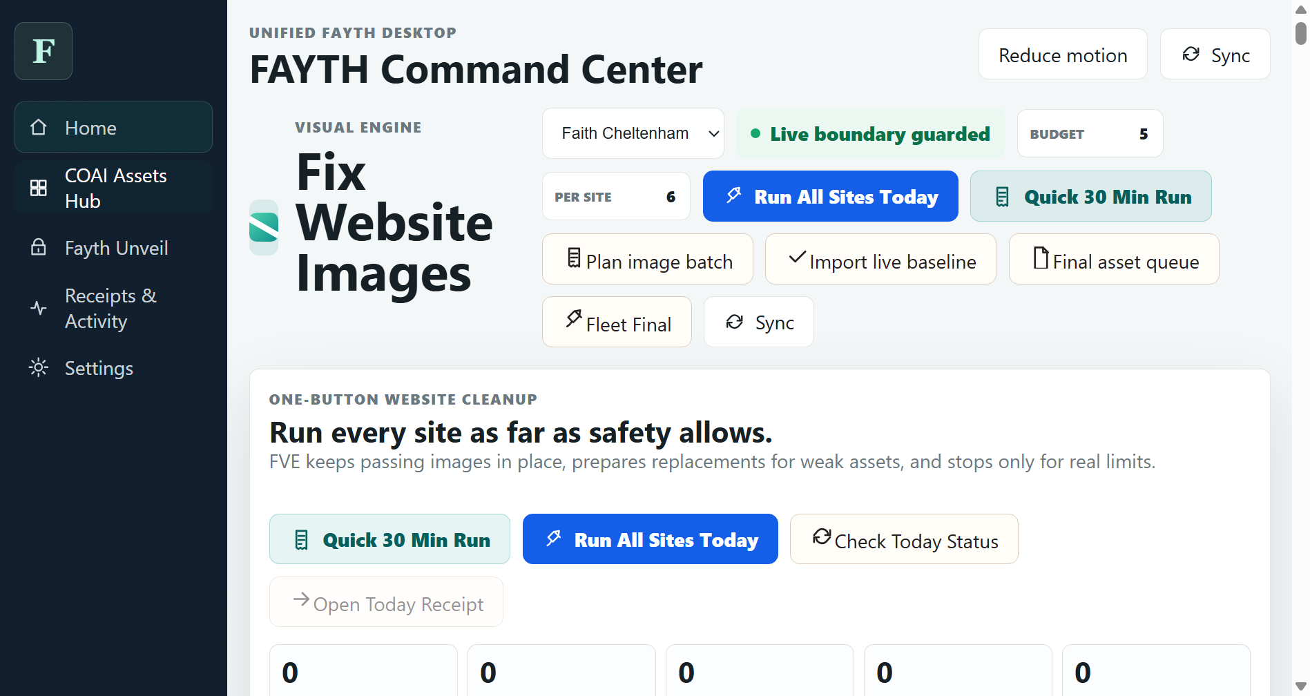 TheFAYTH Visual Empire desktop app hero.